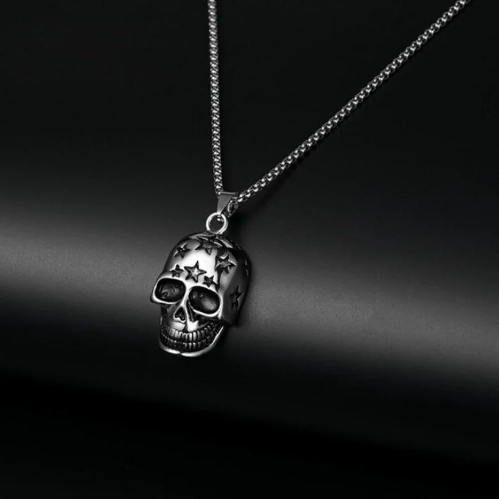 ❤️Ghost head Skull pendant Necklace for women/men, N90201P164